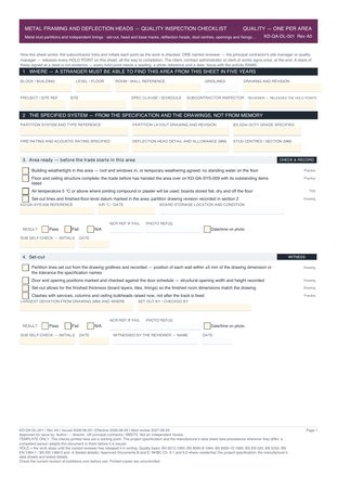 Metal Framing and Deflection Heads — Quality Inspection Checklist preview