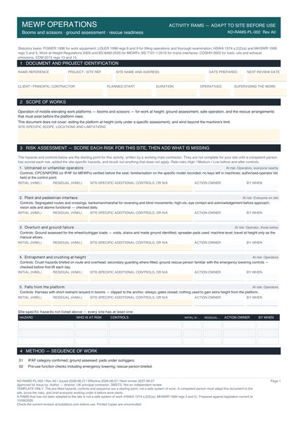 MEWP Operations preview