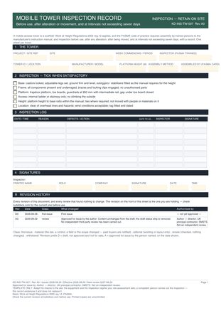 Mobile Tower Inspection Record preview