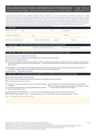 Non-Licensed Asbestos Work Assessment and Notification Record preview