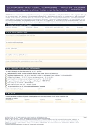 Occupational Health and Health Surveillance Arrangements preview