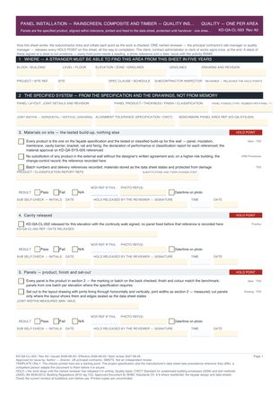 Panel Installation — Rainscreen, Composite and Timber — Quality Inspection Checklist preview