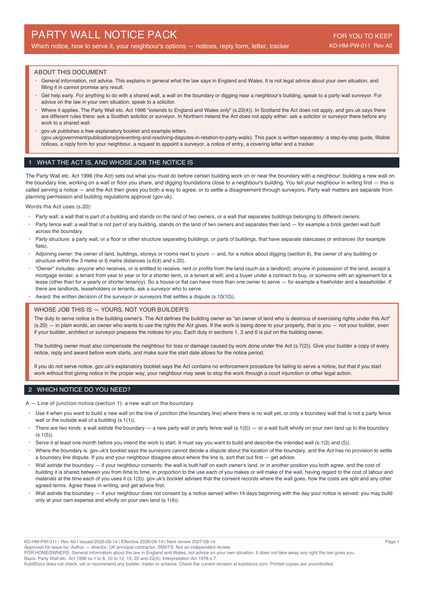 Party Wall Notice Pack preview