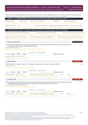 Paving, Tactiles and Accessible Gradients — Quality Inspection Checklist preview