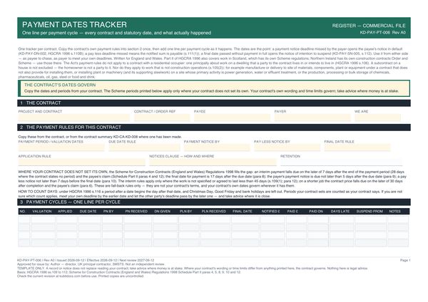 Payment Dates Tracker preview