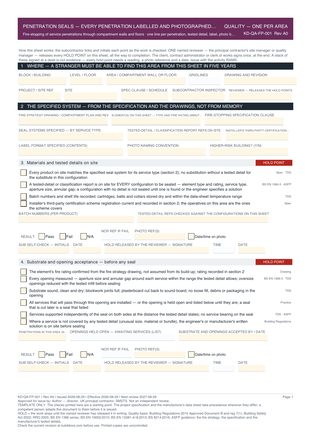 Penetration Seals — Every Penetration Labelled and Photographed — Quality Inspection Checklist preview