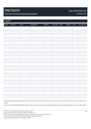 Permit Register preview