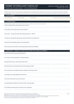 Permit System Audit Checklist preview