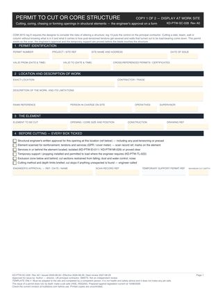 Permit to Cut or Core Structure preview