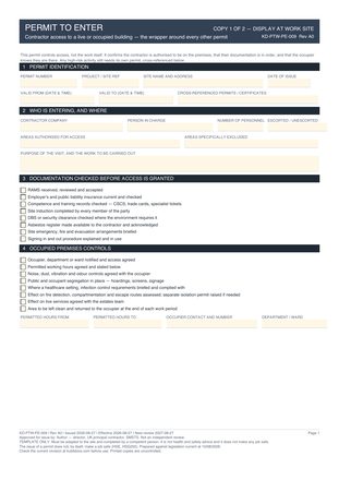 Permit to Enter preview
