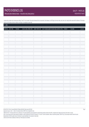 Photo Evidence Log preview