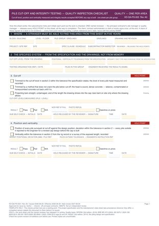 Pile Cut-Off and Integrity Testing — Quality Inspection Checklist preview