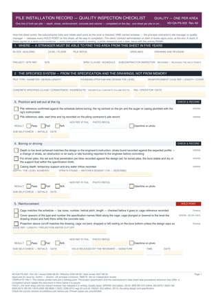 Pile Installation Record — Quality Inspection Checklist preview