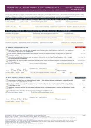 Pipework First Fix — Routes, Supports, Sleeves and Identification — Quality Inspection Checklist preview