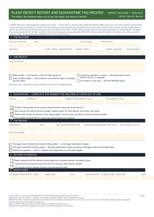 Plant Defect Report and Quarantine Tag Record preview