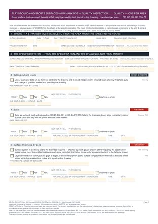 Playground and Sports Surfaces and Markings — Quality Inspection Checklist preview
