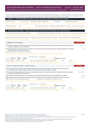 Post-Tensioning and Stressing — Quality Inspection Checklist preview