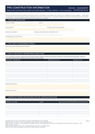 Pre-Construction Information preview
