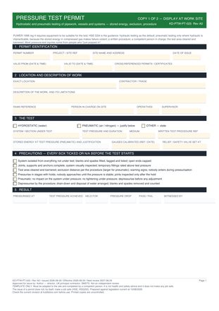 Pressure Test Permit preview