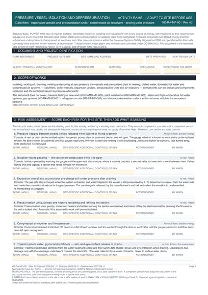 Pressure Vessel Isolation and Depressurisation preview