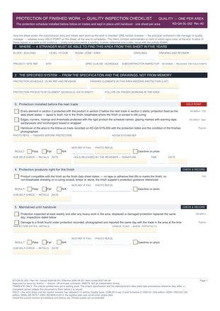 Protection of Finished Work — Quality Inspection Checklist preview