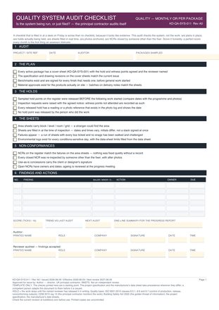 Quality System Audit Checklist preview