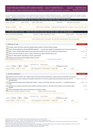 Radiators and Internal Metalwork Painting — Quality Inspection Checklist preview