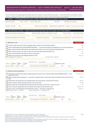 Redecoration of Existing Surfaces — Quality Inspection Checklist preview
