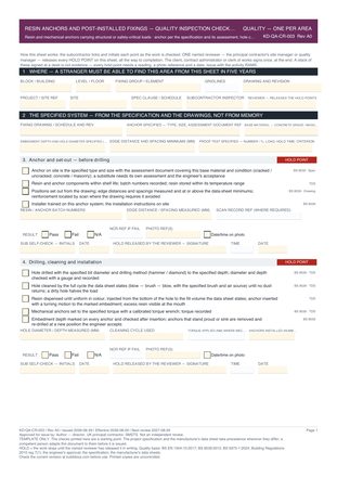 Resin Anchors and Post-Installed Fixings — Quality Inspection Checklist preview