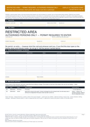 Restricted Area — Permit Required, Authorised Persons Only preview