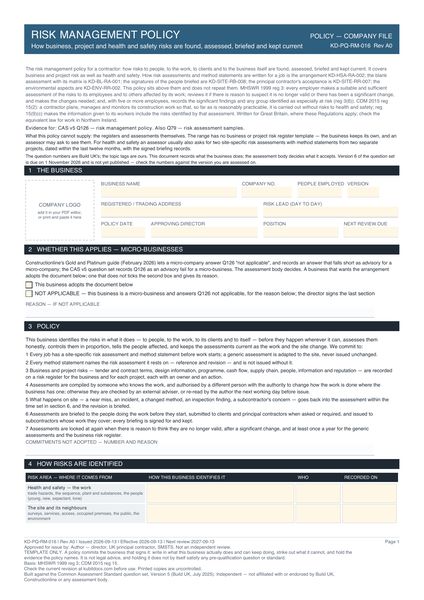 Risk Management Policy preview