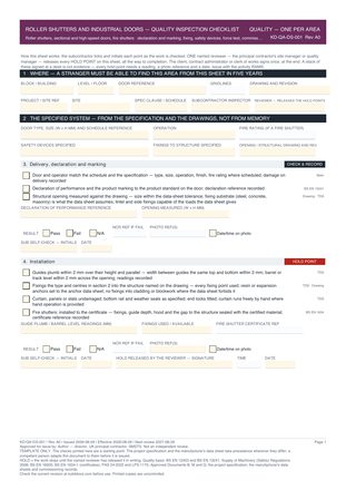 Roller Shutters and Industrial Doors — Quality Inspection Checklist preview