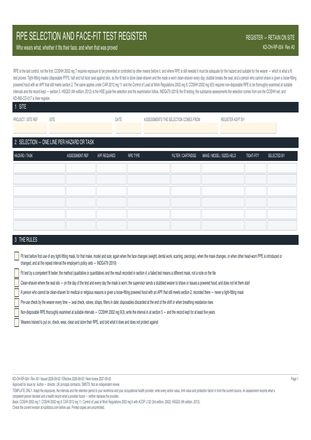 RPE Selection and Face-Fit Test Register preview