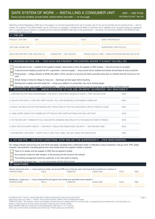 Safe System of Work — Installing a Consumer Unit preview