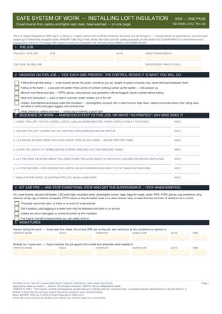 Safe System of Work — Installing Loft Insulation preview