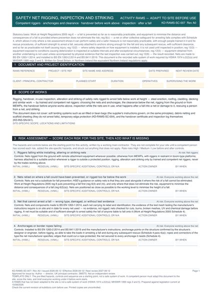 Safety Net Rigging, Inspection and Striking preview