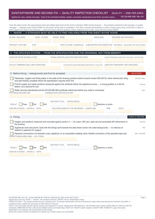 Sanitaryware and Second Fix — Quality Inspection Checklist preview