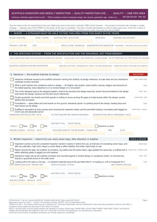 Scaffold Handover and Weekly Inspection — Quality Inspection Checklist preview