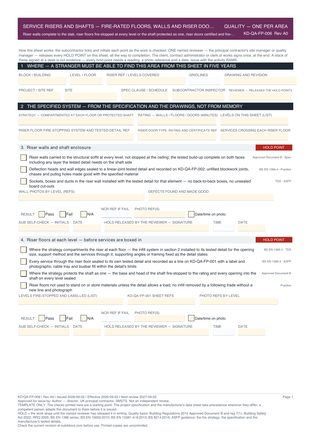 Service Risers and Shafts — Fire-Rated Floors, Walls and Riser Doors — Quality Inspection Checklist preview