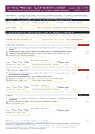 Setting Out and Levels — Quality Inspection Checklist preview