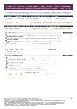 Signage and Wayfinding — Quality Inspection Checklist preview