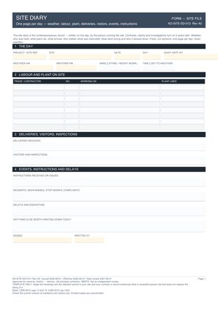 Site Diary preview