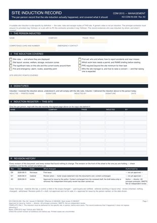 Site Induction Record preview