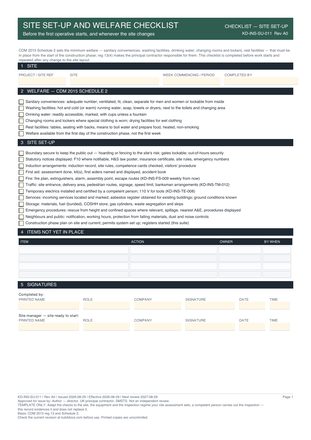 Site Set-Up and Welfare Checklist preview