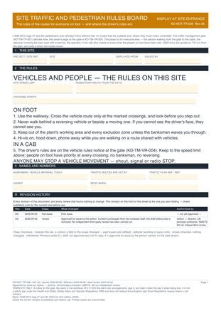 Site Traffic and Pedestrian Rules Board preview