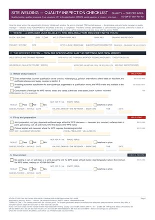 Site Welding — Quality Inspection Checklist preview