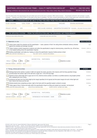Skirtings, Architraves and Trims — Quality Inspection Checklist preview