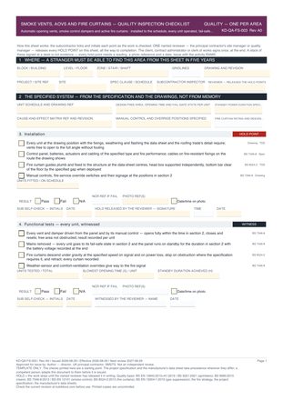 Smoke Vents, AOVs and Fire Curtains — Quality Inspection Checklist preview