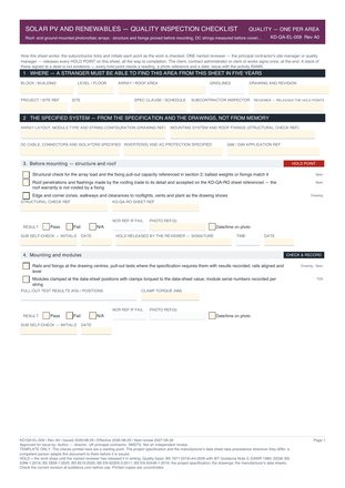 Solar PV and Renewables — Quality Inspection Checklist preview