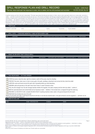 Spill Response Plan and Drill Record preview
